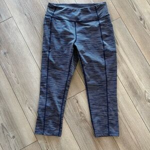 Striped Blue Cropped Leggings